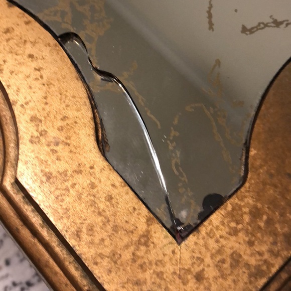 Vintage Italian Rococo Rectangle Mirrored Gold Accent Table 16 x 24 Plant Stand - Picture 3 of 13